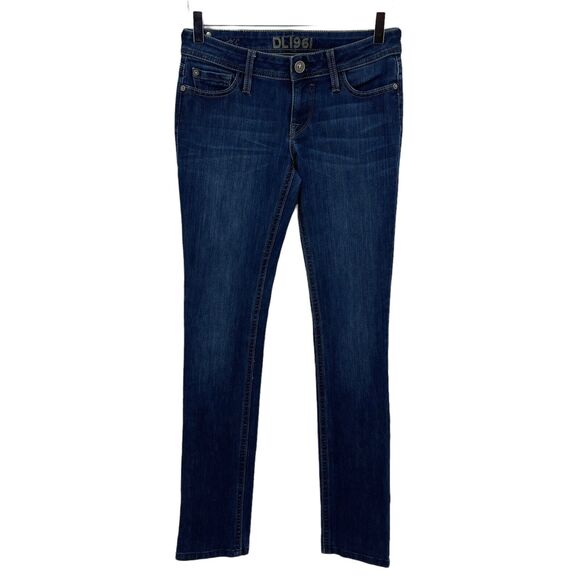 DL1961 Size 26 Kate Slim Straight Switch 4-Way Stretch Dark Wash Jeans 28 x 33 - Picture 1 of 11